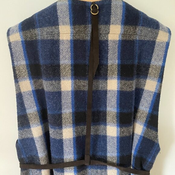 Plaid Wool Long Duster Vest - Picture 8 of 11